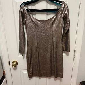 Express Metallic Brown Dress